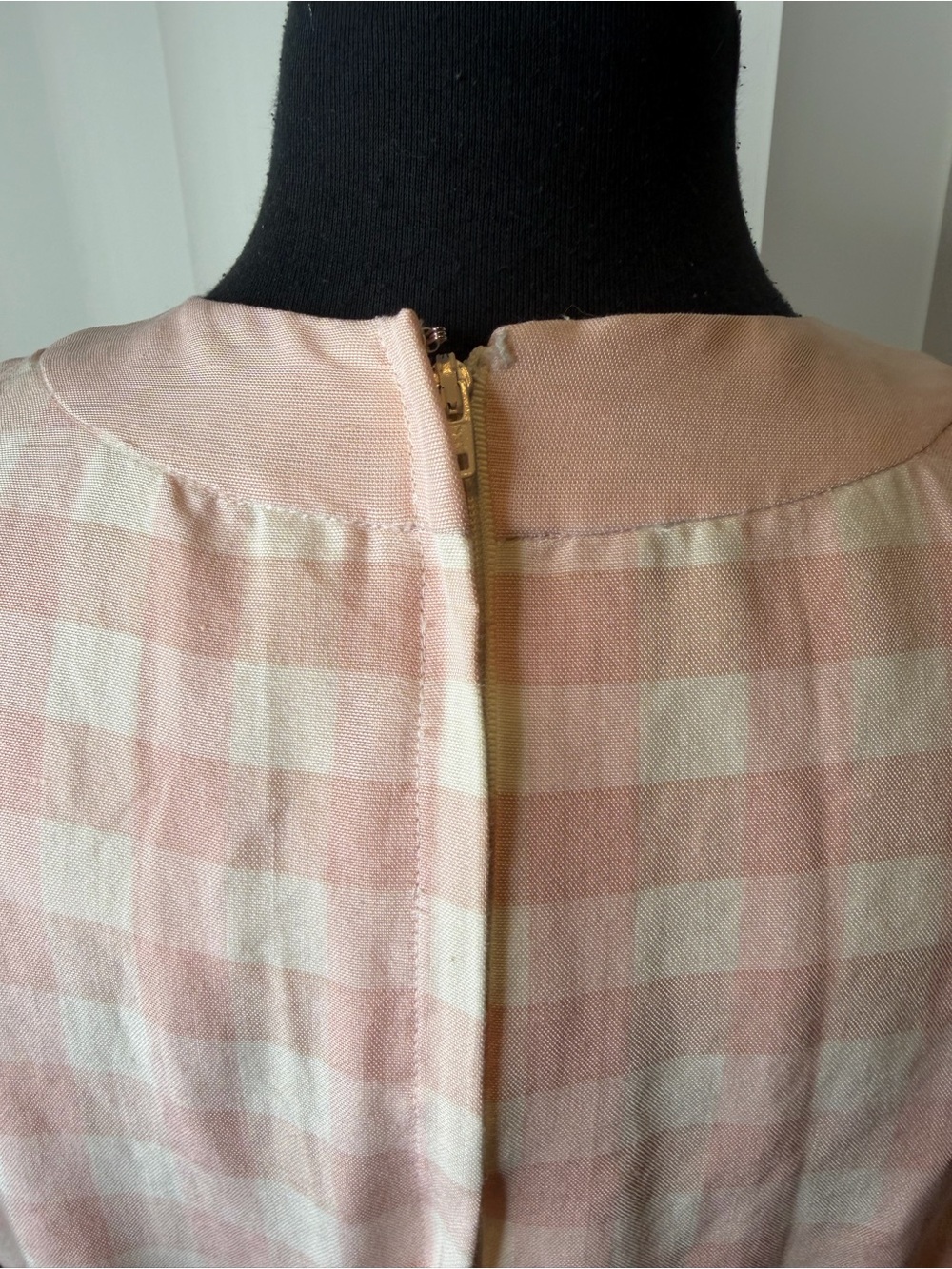 Vintage Ms Chaus Classic Pink White Gingham Sheath Dress Size 10 - Picture 6 of 9